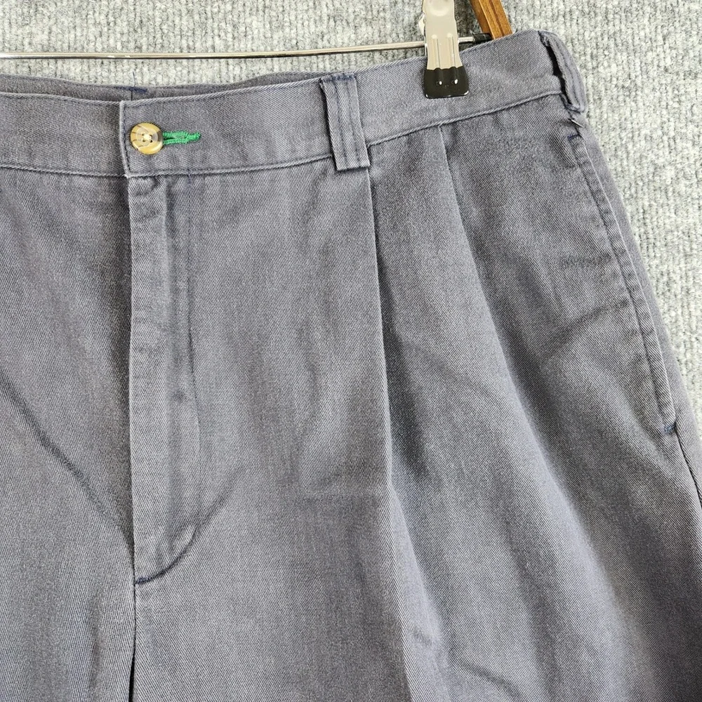 Vintage Tommy Hilfiger Chino Pants Crest Logo Pleated Mens 38x32 Blue Twill